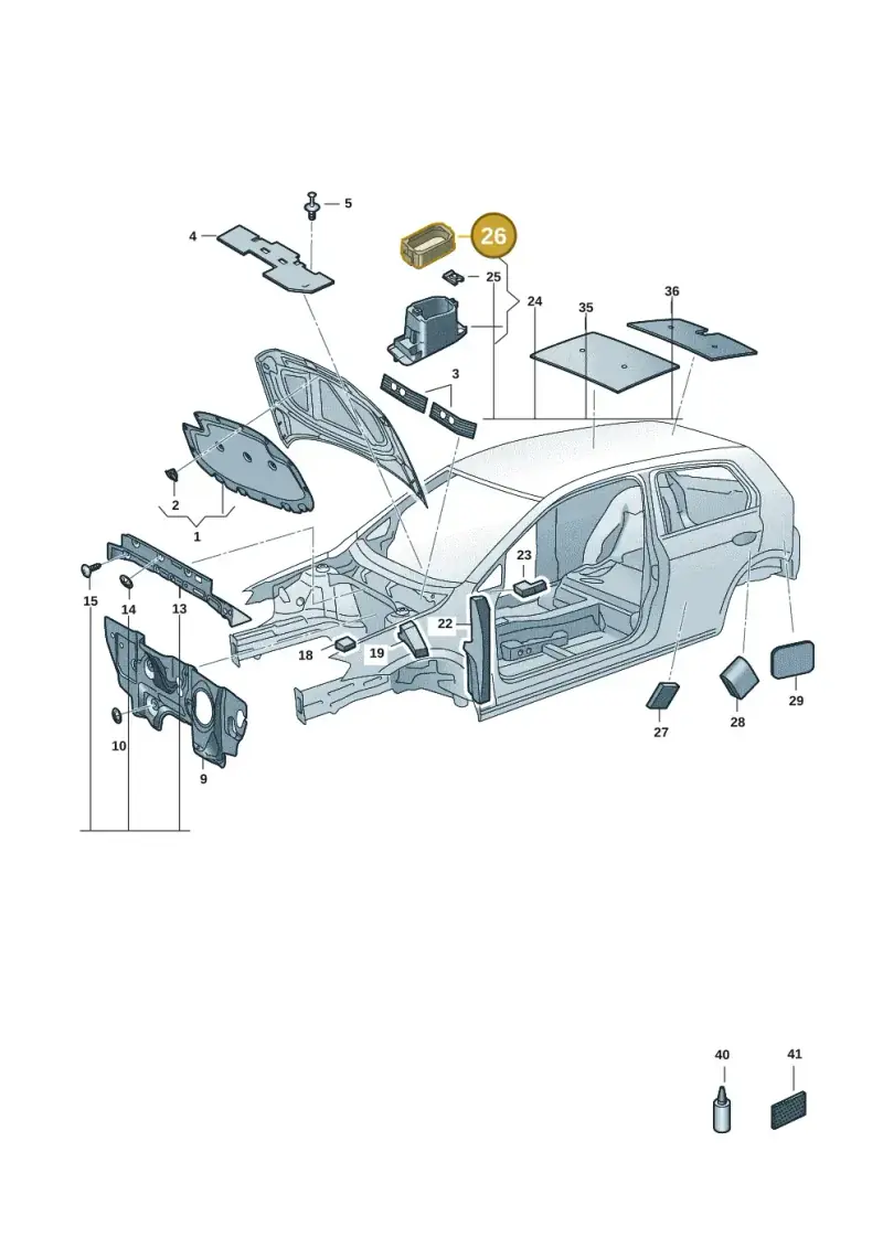 2GA864220 — Volkswagen Golf 2.0 BlueMotion (2019-2024) diagram 5h0863200, position 26