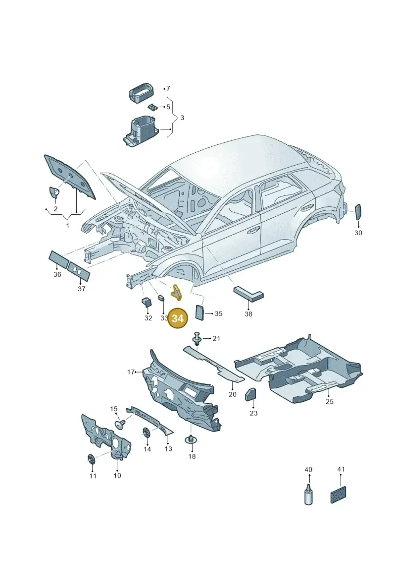 2GA864237 — Volkswagen T-Roc (2017-2025) diagram 813863200, position 34