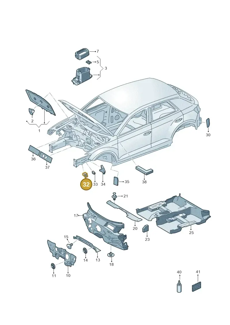 2GA864760 — Volkswagen T-Roc (2017-2025) diagram 813863200, position 32
