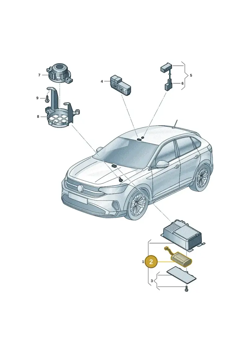 2GA915989 — Volkswagen Taigo (2021-2024) diagram 2f0035600, position 2
