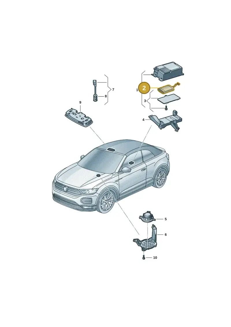 2GA915989 — Volkswagen T-Roc convertible 1.5 (2019-2024) diagram 2gk035060, position 2