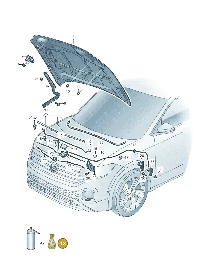 2GC898615A — Volkswagen T-Cross 1,0 (2018-2024) diagram 587823000, position 13