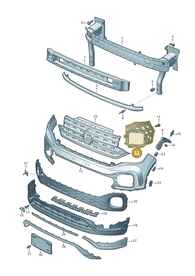 2GM807724A — Volkswagen T-Cross 1,0 (2018-2024) diagram 587807000, position 11