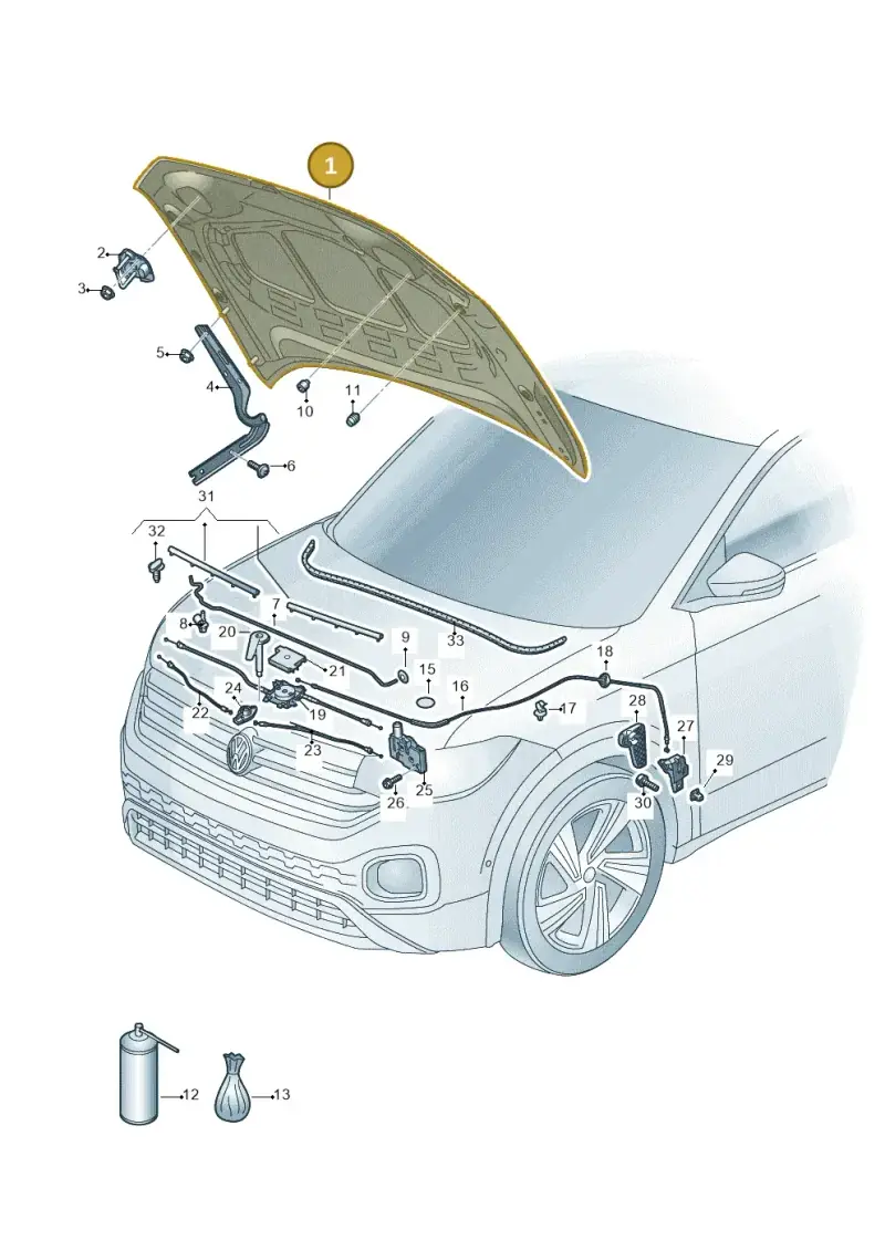 2GM823031D — Volkswagen T-Cross 1,0 (2018-2024) diagram 587823000, position 1