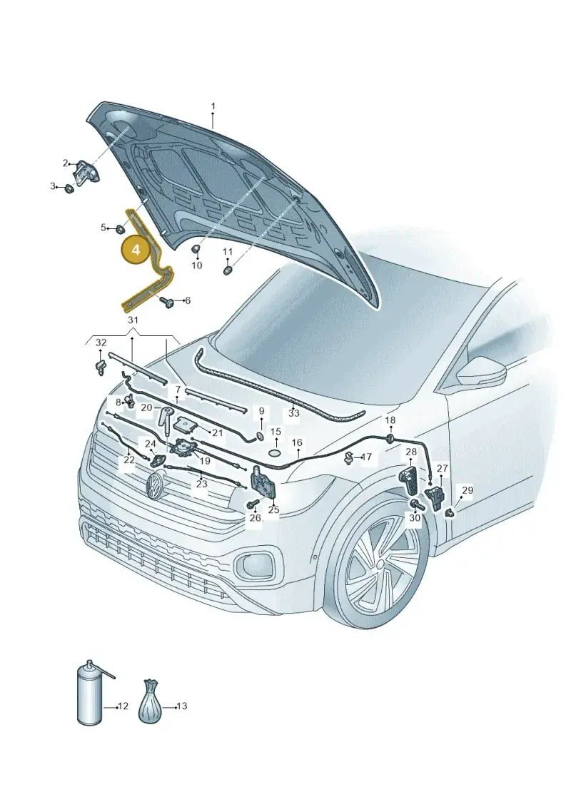 2GM823301A — Volkswagen T-Cross 1,0 (2018-2024) diagram 587823000, position 4