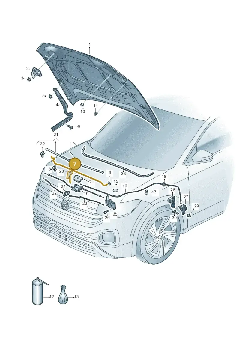 2GM823363B — Volkswagen T-Cross 1,0 (2018-2024) diagram 587823000, position 7