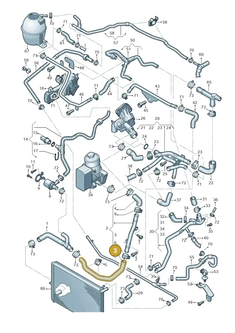 2H0121051B — Volkswagen Amarok twin cab (2012-2016) diagram 683121500, position 3