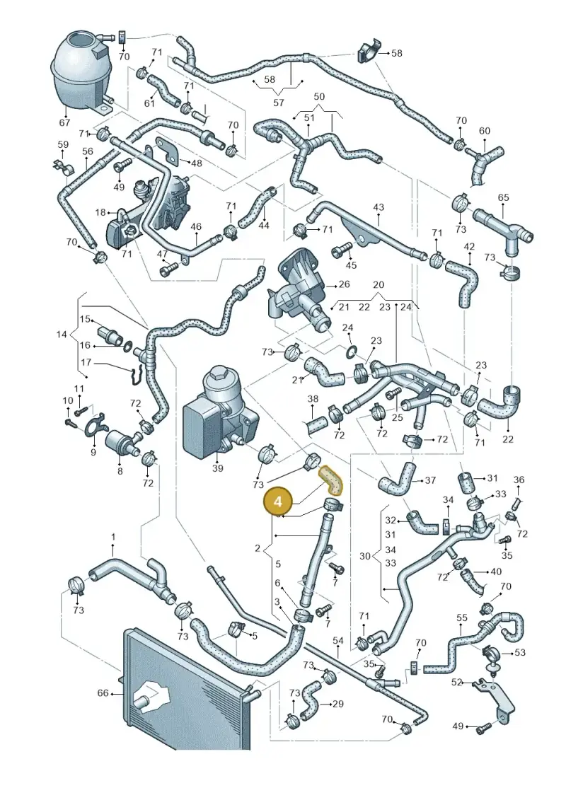 2H0121051F — Volkswagen Amarok twin cab (2012-2016) diagram 683121500, position 4