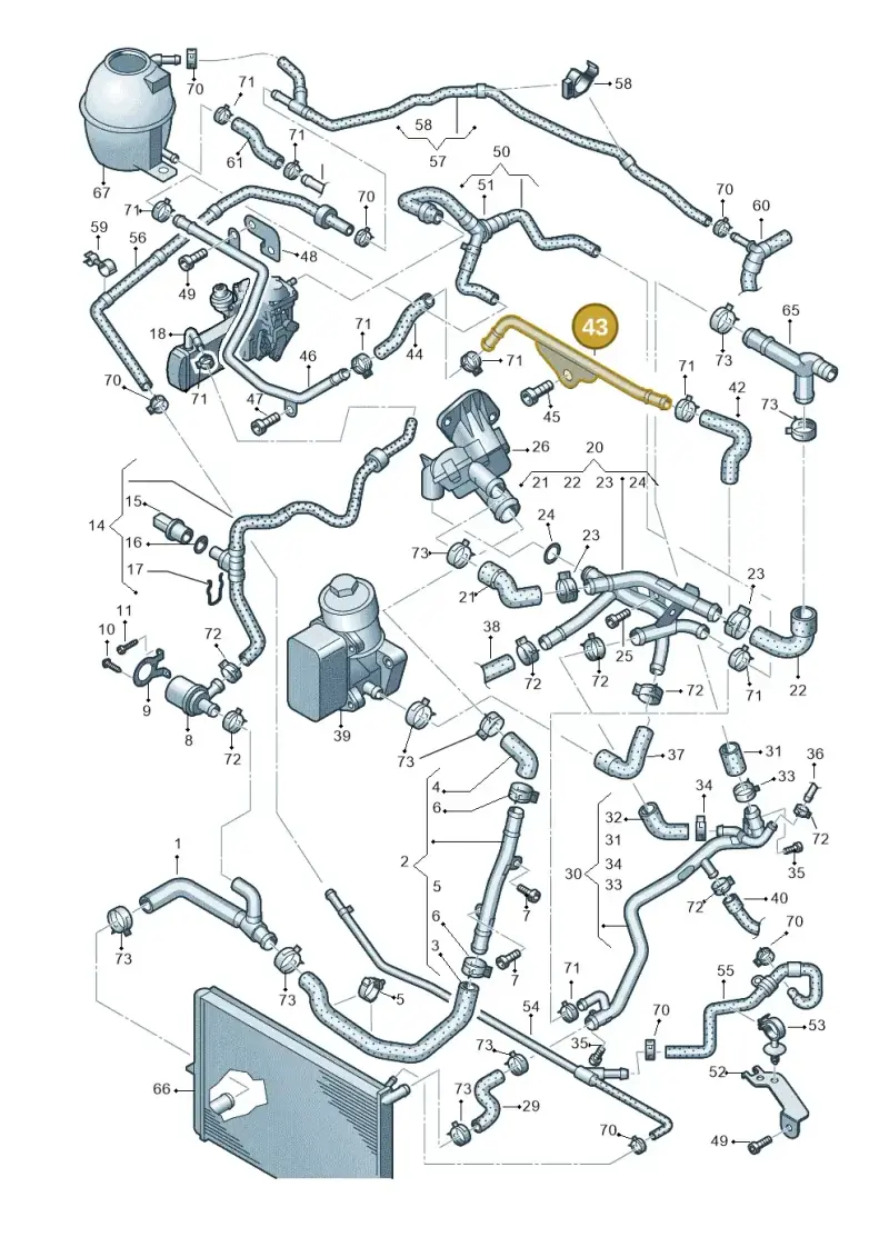 2H0121065AT — Volkswagen Amarok twin cab (2012-2016) diagram 683121500, position 43