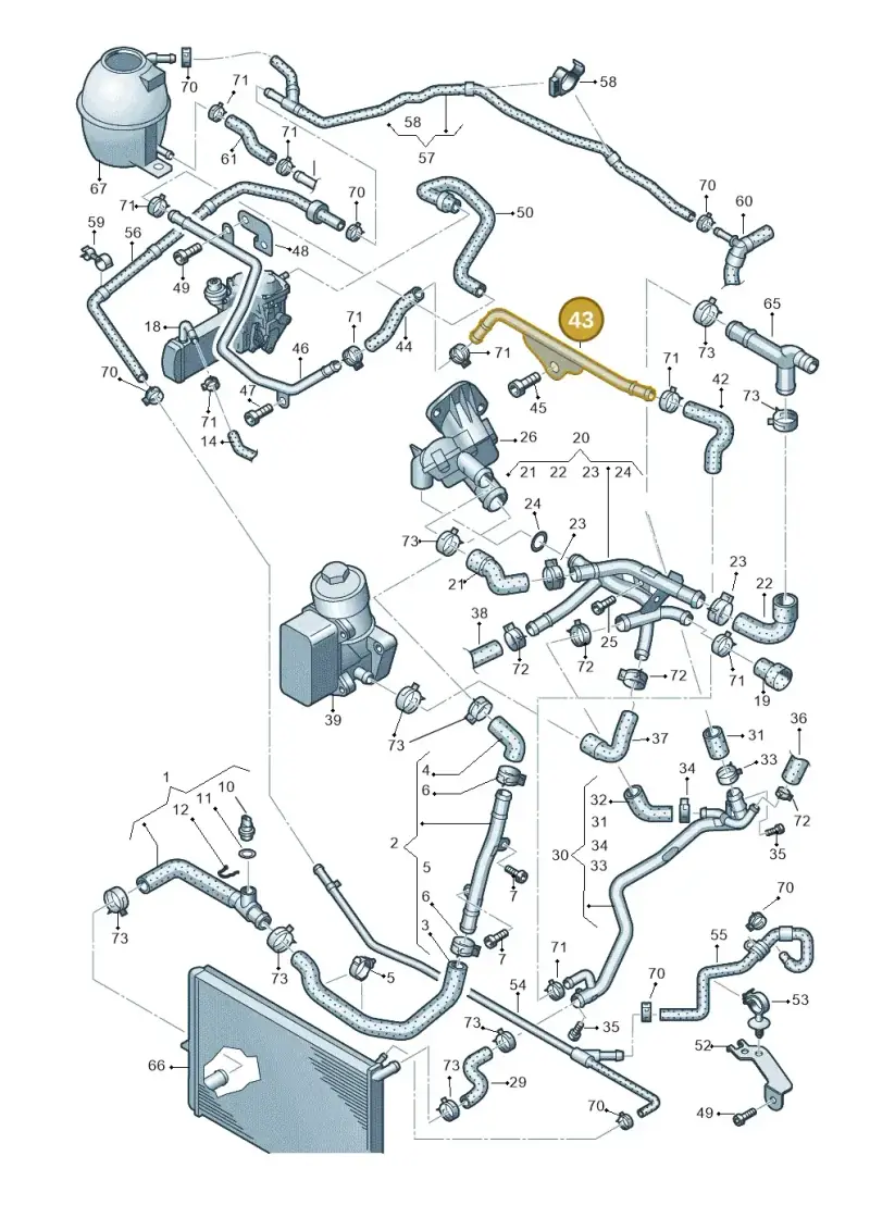 2H0121065AT — Volkswagen Amarok twin cab (2022-) diagram 683121540, position 43