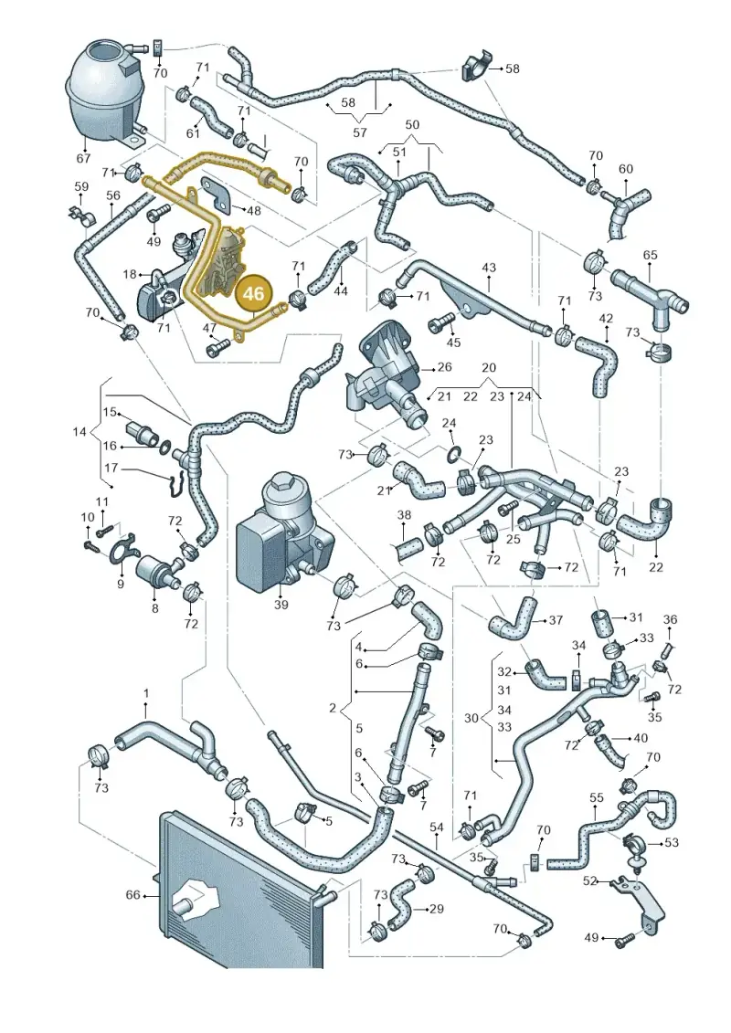 2H0121065BC — Volkswagen Amarok twin cab (2012-2016) diagram 683121500, position 46