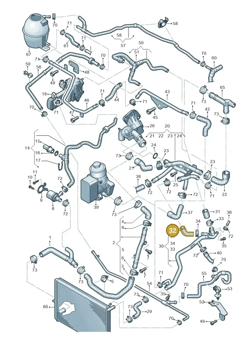 2H0121073H — Volkswagen Amarok twin cab (2012-2016) diagram 683121500, position 32