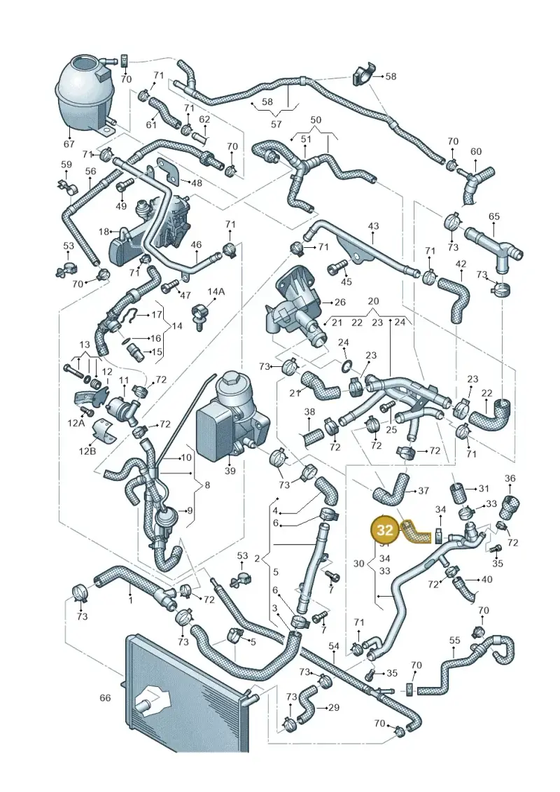 2H0121073H — Volkswagen Amarok twin cab (2022-) diagram 683121470, position 32
