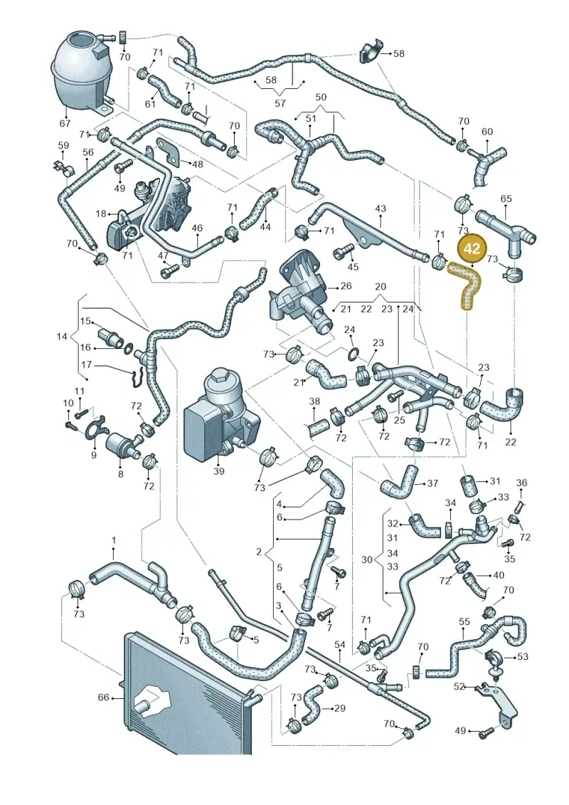 2H0121096BA — Volkswagen Amarok twin cab (2012-2016) diagram 683121500, position 42