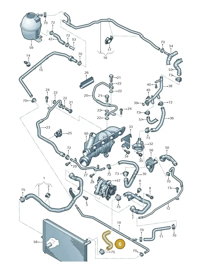 2H0121101C — Volkswagen Amarok twin cab (2016-2022) diagram 683121300, position 6