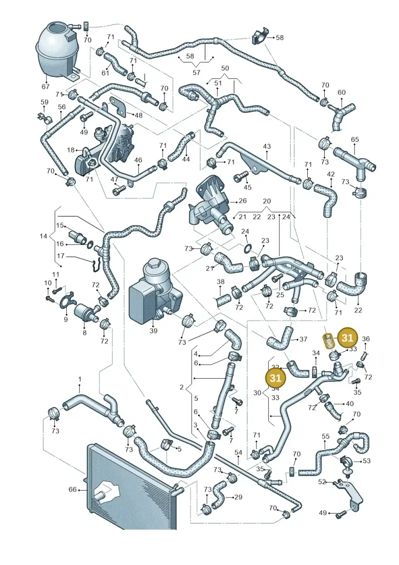 2H0121101D — Volkswagen Amarok twin cab (2012-2016) diagram 683121500, position 31