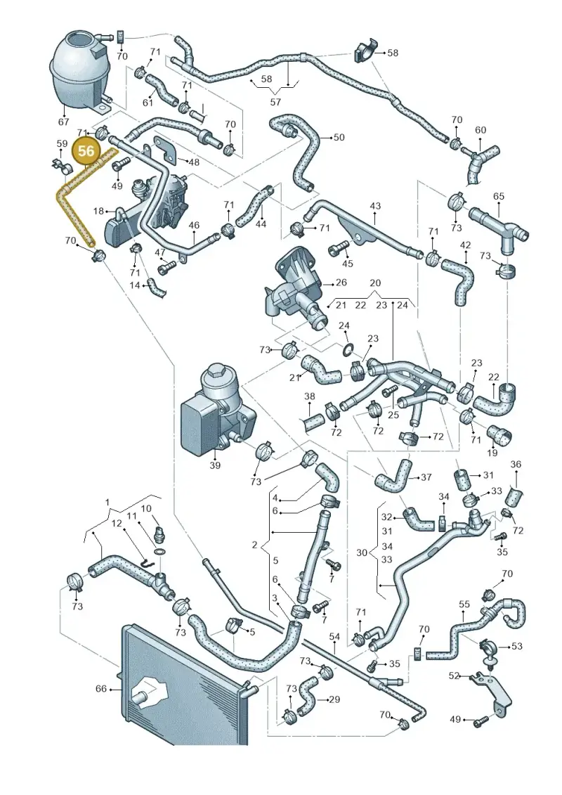 2H0121444F — Volkswagen Amarok twin cab (2022-) diagram 683121540, position 56