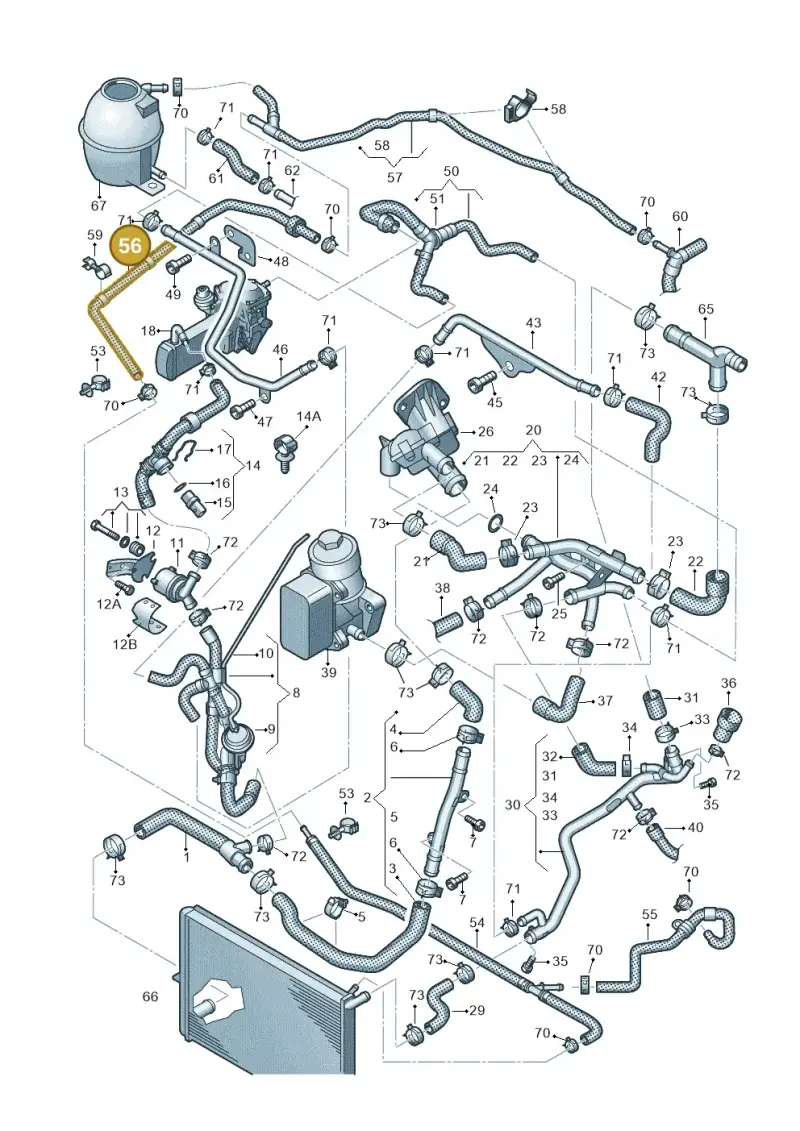 2H0121444F — Volkswagen Amarok twin cab (2022-) diagram 683121470, position 56