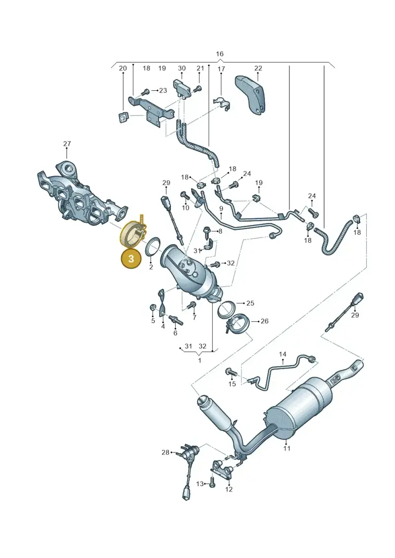 2H0253725 — Volkswagen Caravelle (2015-2019) diagram 861253460, position 3