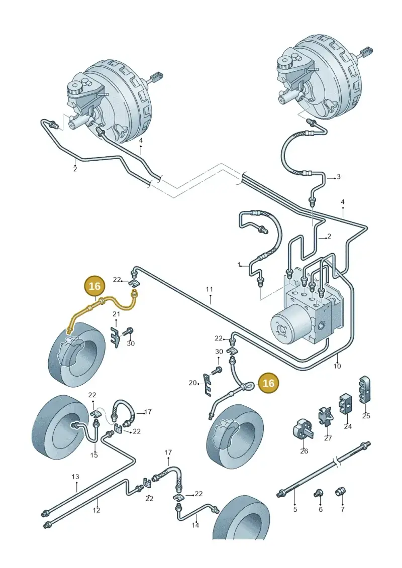 2H0611701B — Volkswagen Amarok twin cab (2012-2016) diagram 683611300, position 16