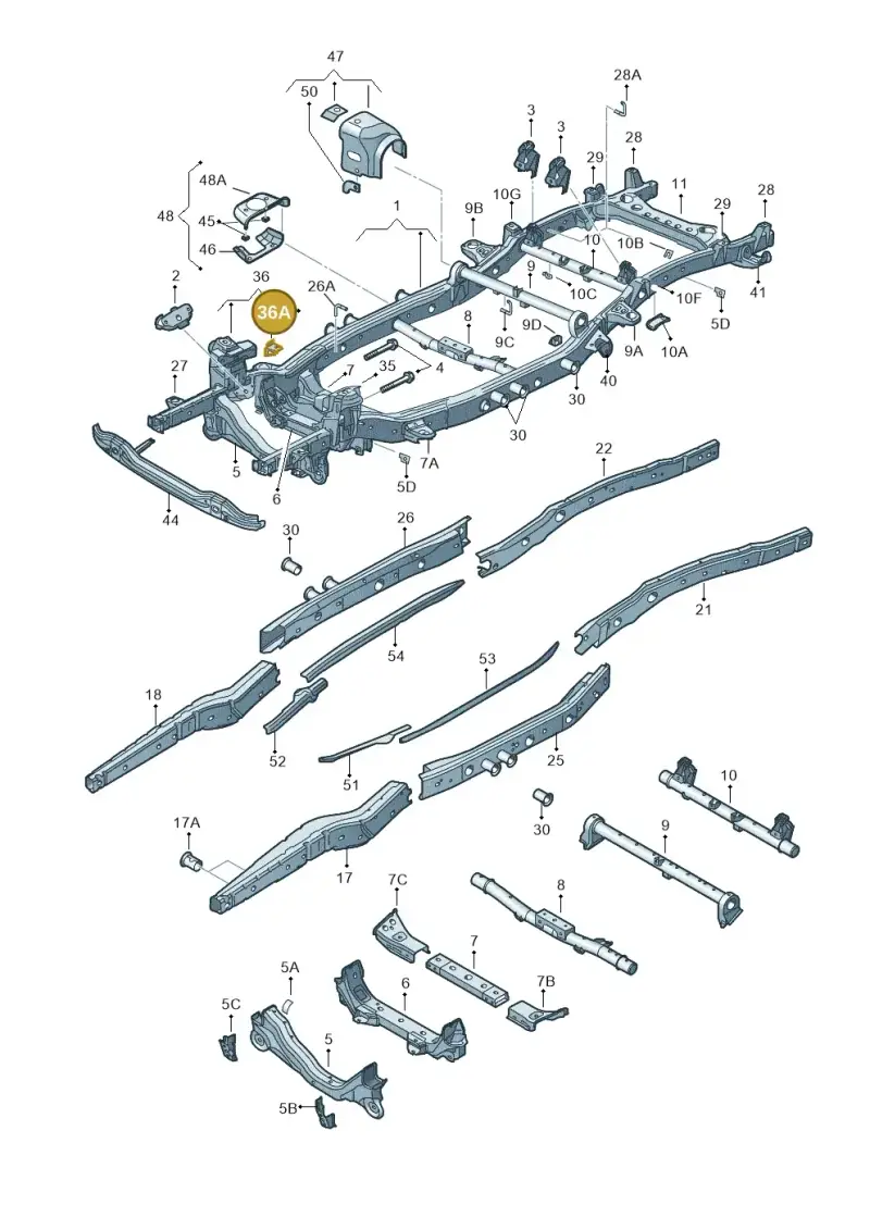 2H0614119 — Volkswagen Amarok twin cab (2012-2016) diagram 683800120, position 36A