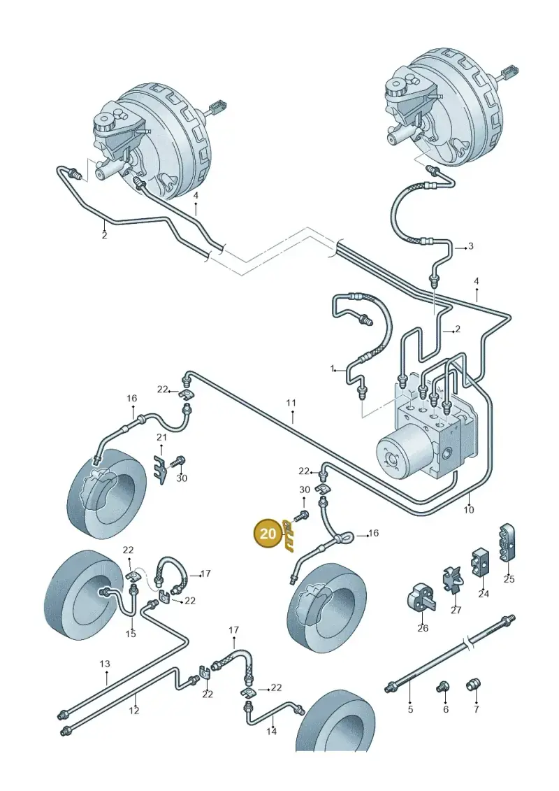 2H0614513A — Volkswagen Amarok twin cab (2012-2016) diagram 683611300, position 20