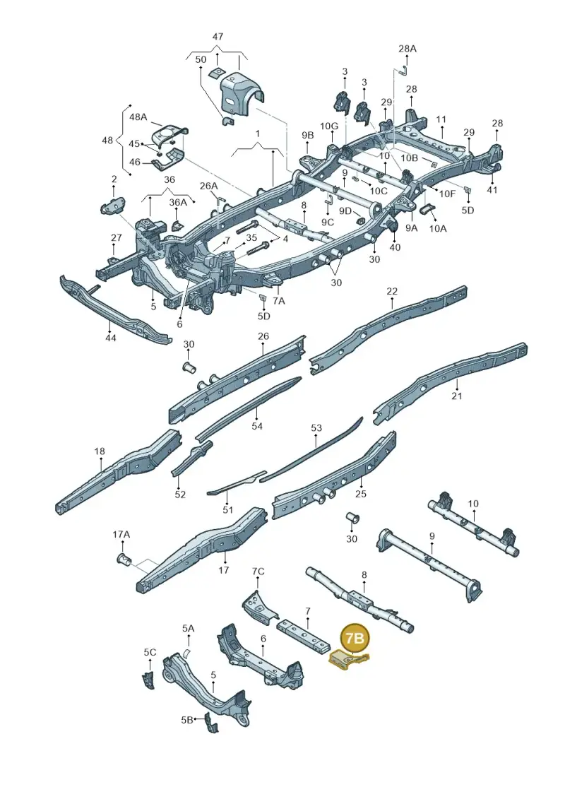 2H0801781 — Volkswagen Amarok twin cab (2012-2016) diagram 683800120, position 7B