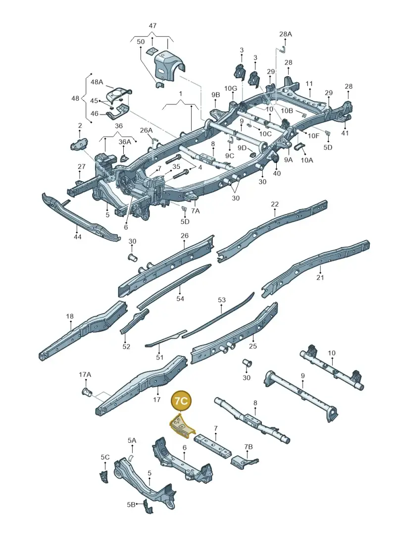 2H0801782 — Volkswagen Amarok twin cab (2012-2016) diagram 683800120, position 7C