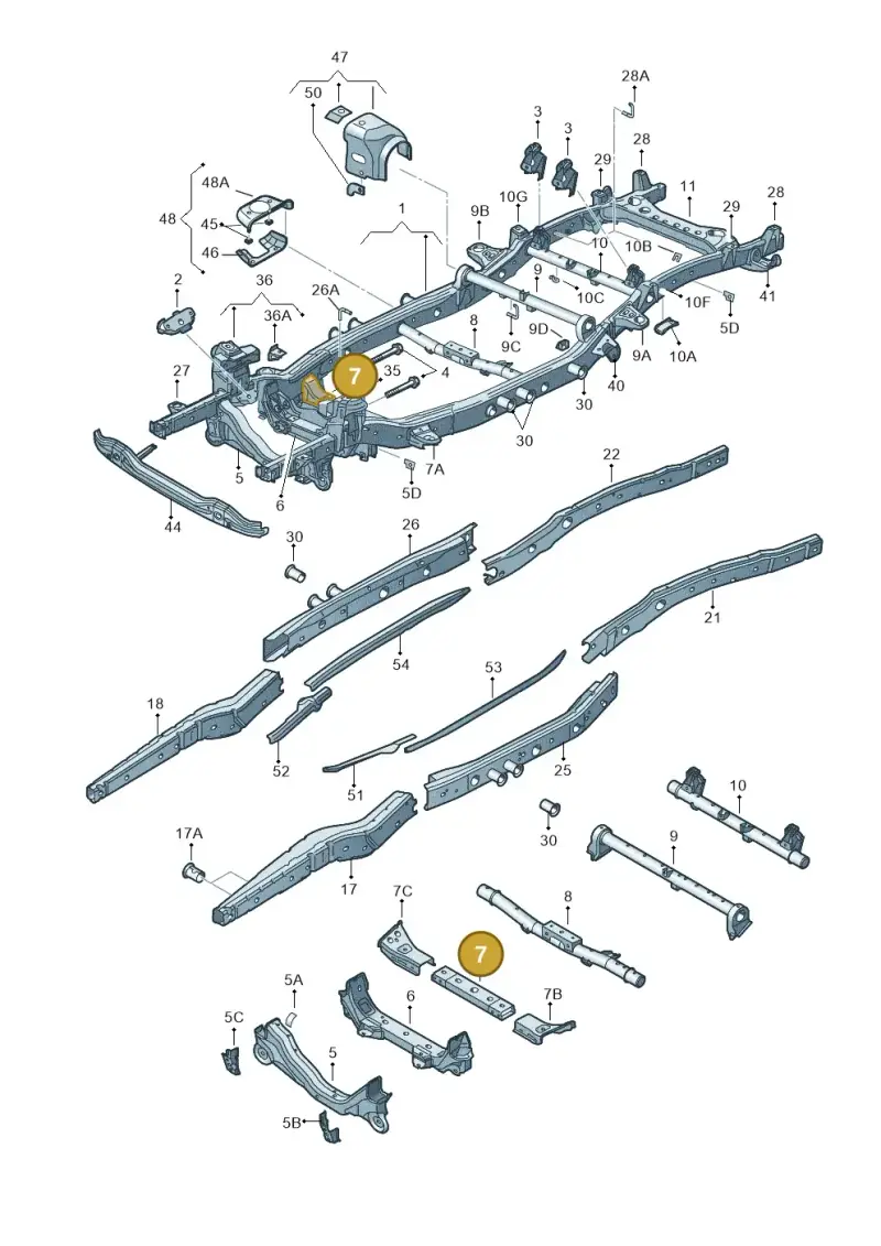 2H0802721 — Volkswagen Amarok twin cab (2012-2016) diagram 683800120, position 7