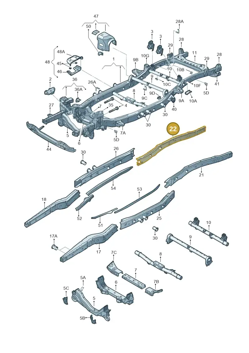 2H0803502 — Volkswagen Amarok twin cab (2012-2016) diagram 683800120, position 22
