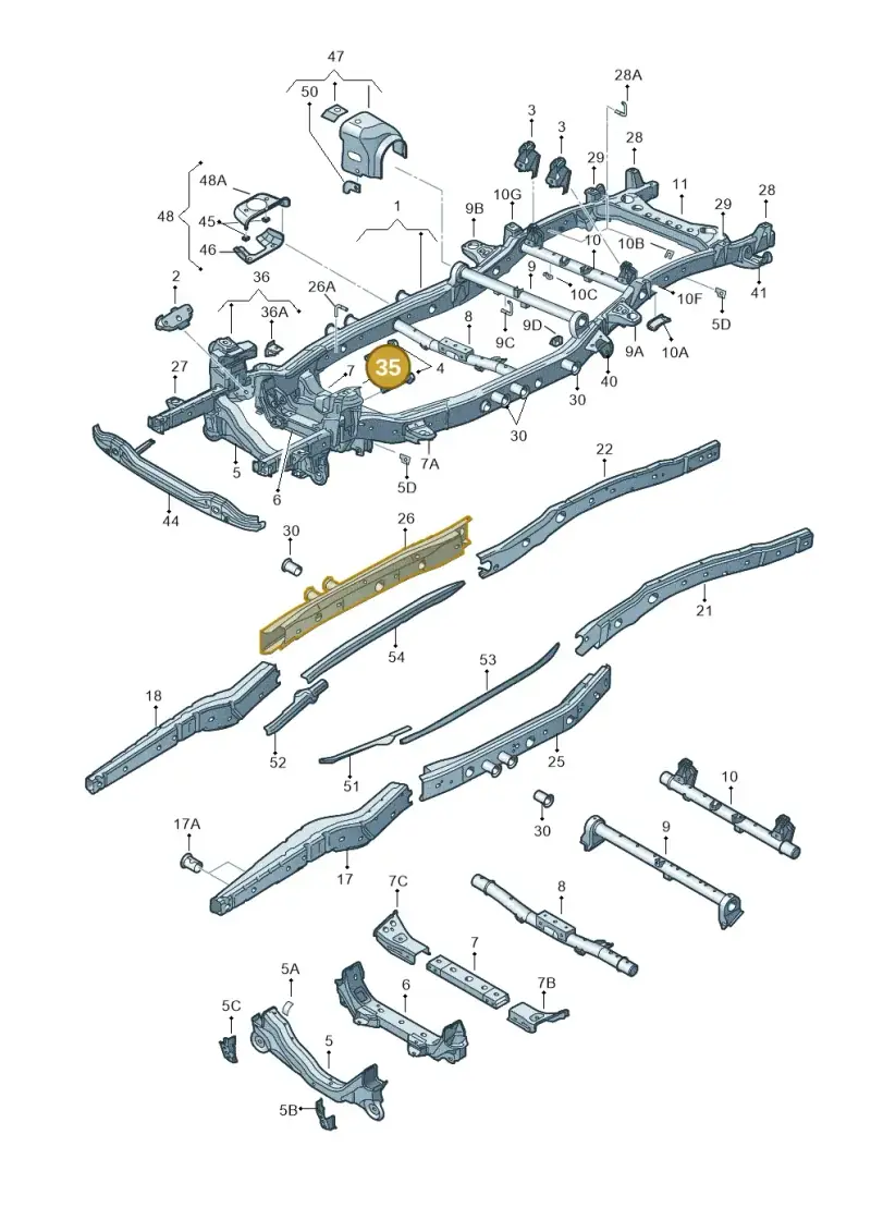 2H0805139 — Volkswagen Amarok twin cab (2012-2016) diagram 683800120, position 35