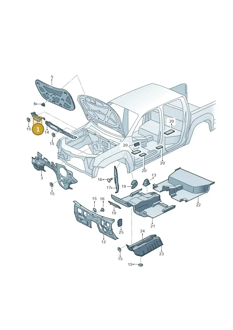 2H0817197A — Volkswagen Amarok twin cab (2012-2016) diagram 683863200, position 1