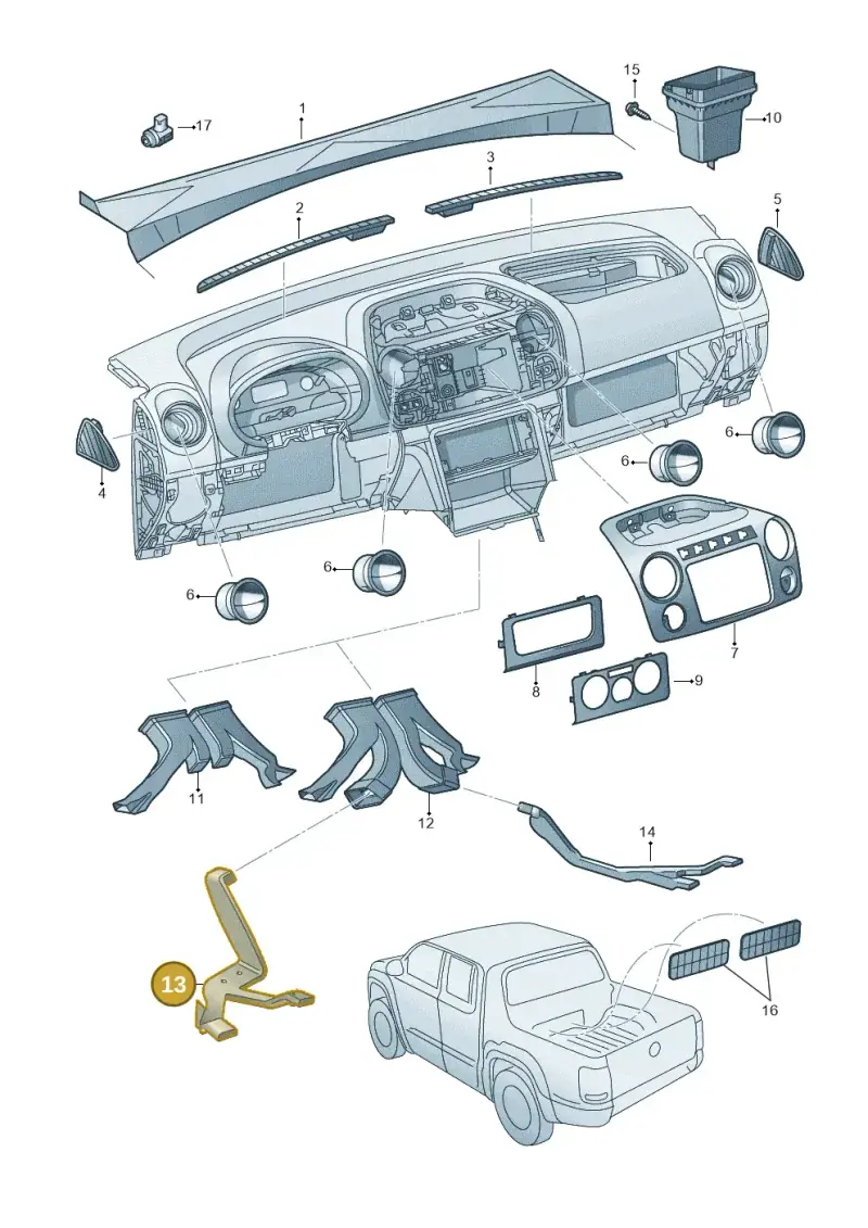 2H0819805A — Volkswagen Amarok twin cab (2012-2016) diagram 683819300, position 13