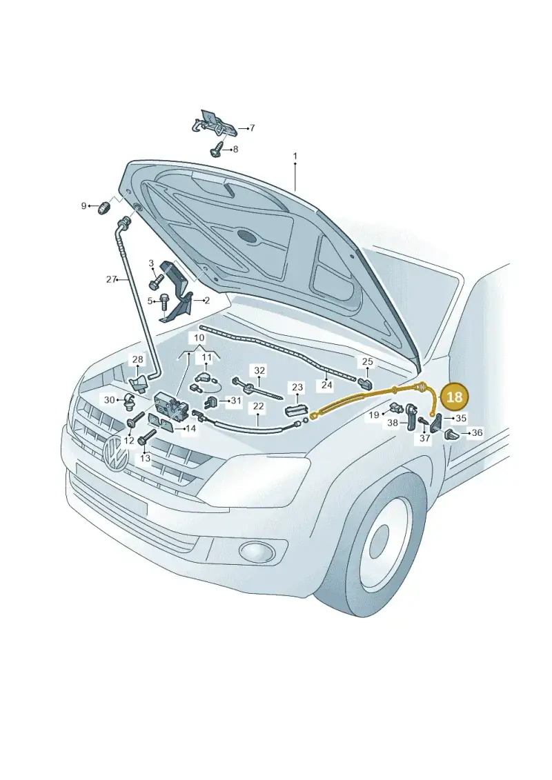 2H0823535A — Volkswagen Amarok twin cab (2012-2016) diagram 683823000, position 18