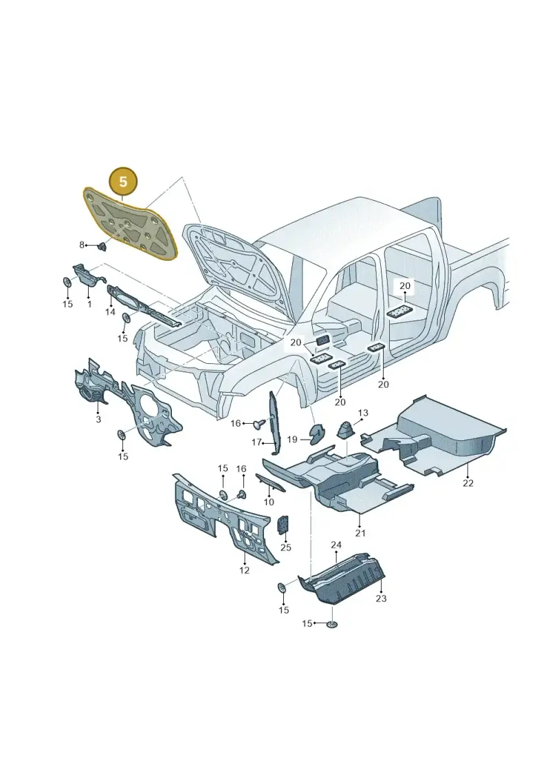 2H0863835 — Volkswagen Amarok twin cab (2012-2016) diagram 683863200, position 5