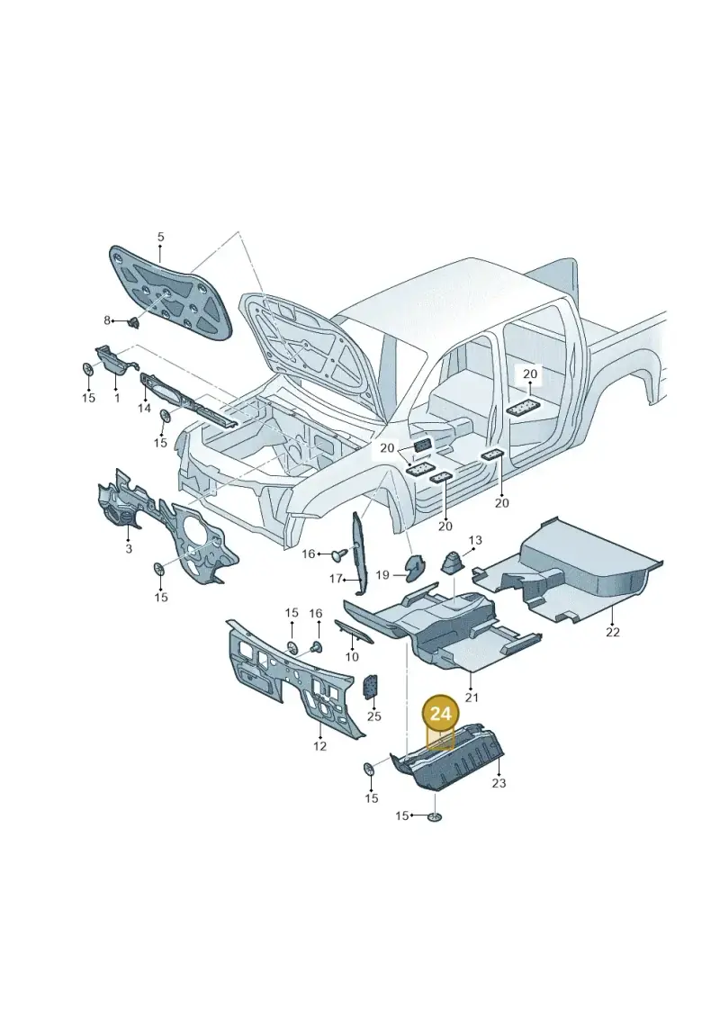 2H0863870 — Volkswagen Amarok twin cab (2012-2016) diagram 683863200, position 24
