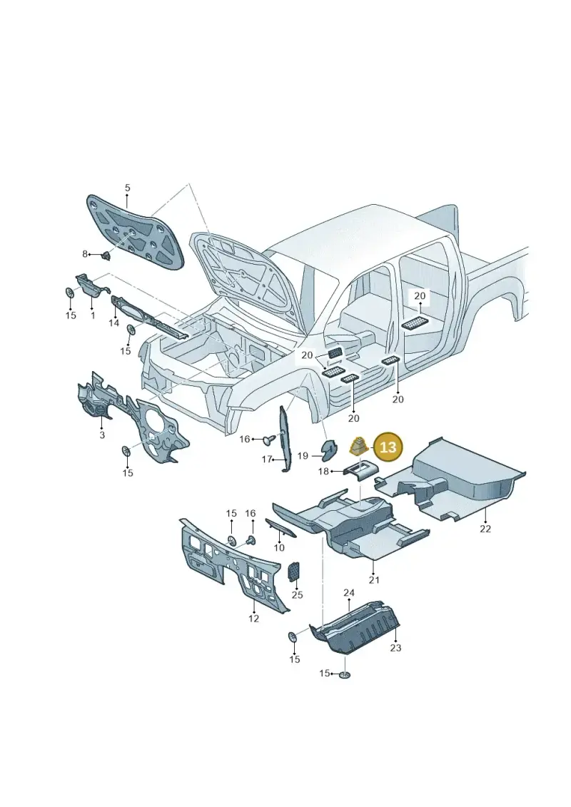2H0864220A — Volkswagen Amarok twin cab (2022-) diagram 894863200, position 13