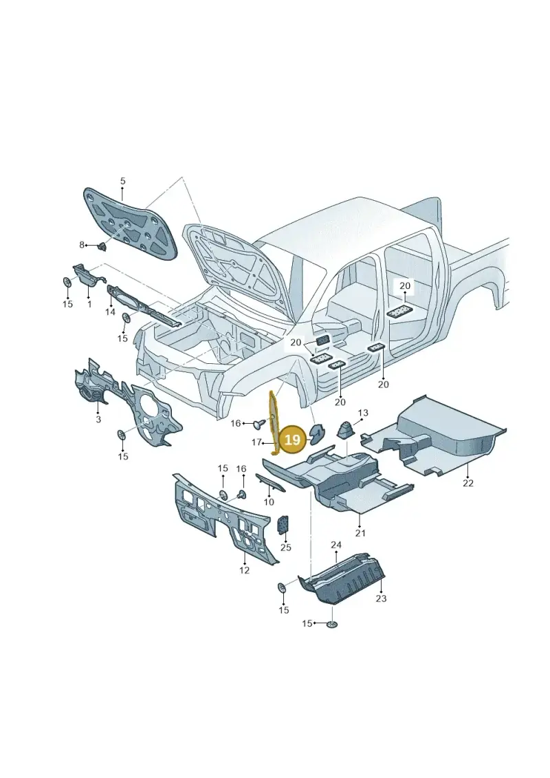 2H0864703A — Volkswagen Amarok twin cab (2012-2016) diagram 683863200, position 19