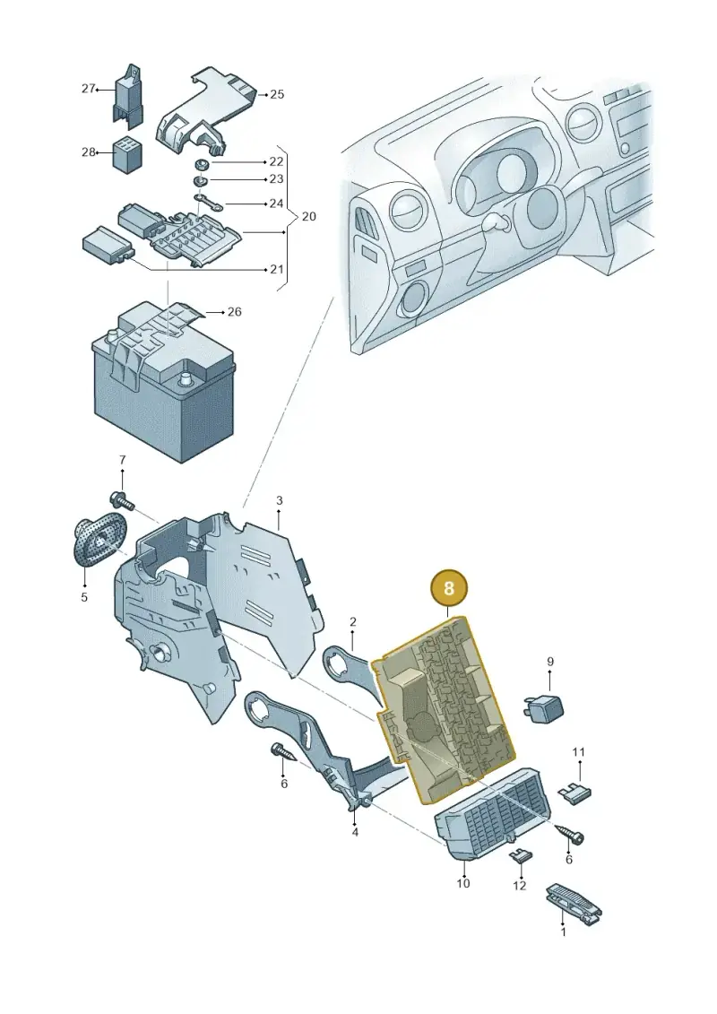 2H0937503B — Volkswagen Amarok twin cab (2012-2016) diagram 683937000, position 8