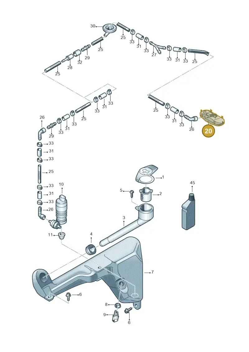 2H0955987B — Volkswagen Amarok twin cab (2012-2016) diagram 683955100, position 20