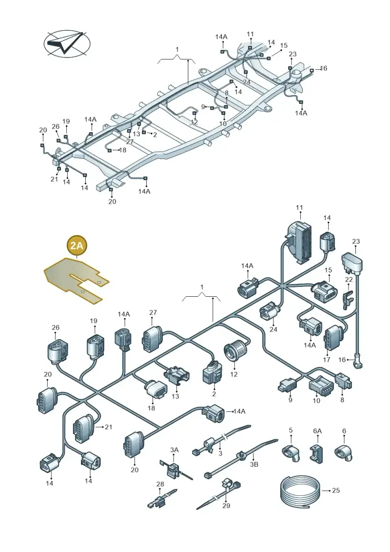 2H0971461A — Volkswagen Amarok twin cab (2009-2012) diagram 683971850, position 2A
