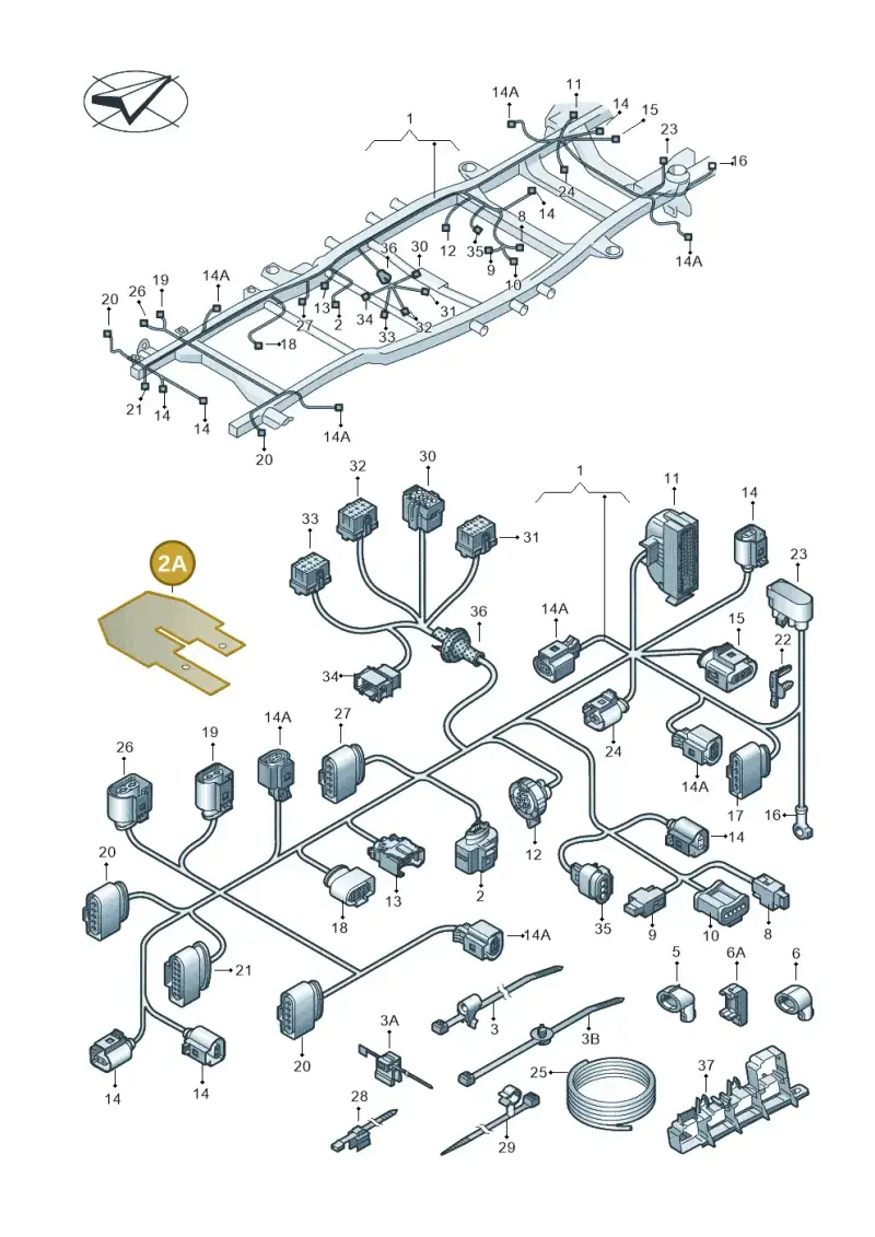 2H0971461A — Volkswagen Amarok (2022-) diagram 749971850, position 2A