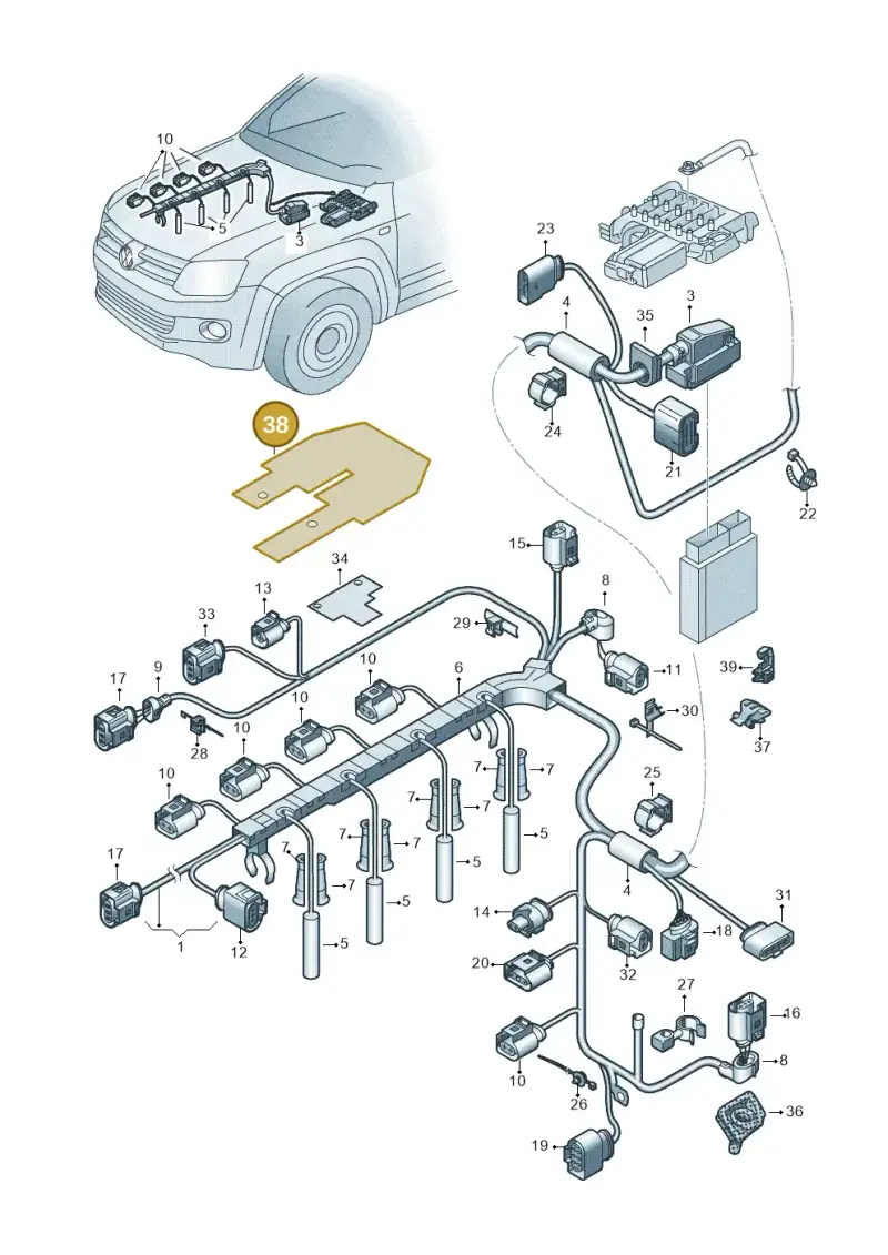 2H0971461A — Volkswagen Amarok (2022-) diagram 894971050, position 38