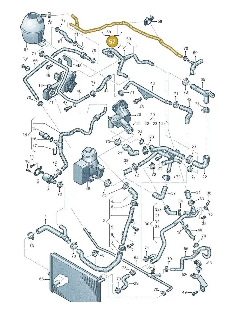 2H1121444A — Volkswagen Amarok twin cab (2012-2016) diagram 683121500, position 57