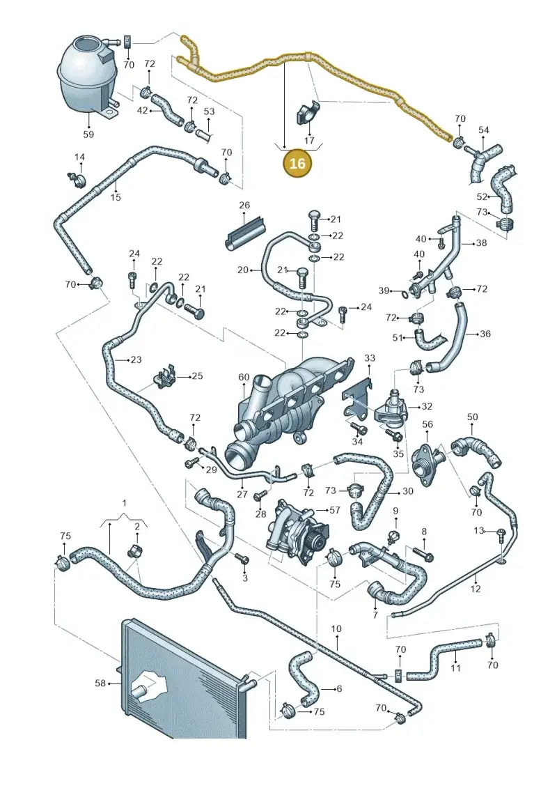 2H1121444A — Volkswagen Amarok twin cab (2016-2022) diagram 683121300, position 16