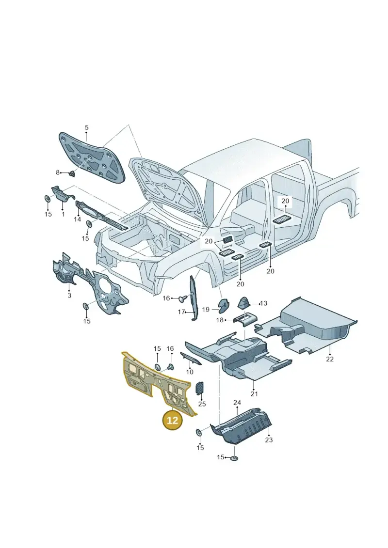 2H3863925 — Volkswagen Amarok twin cab (2022-) diagram 894863200, position 12
