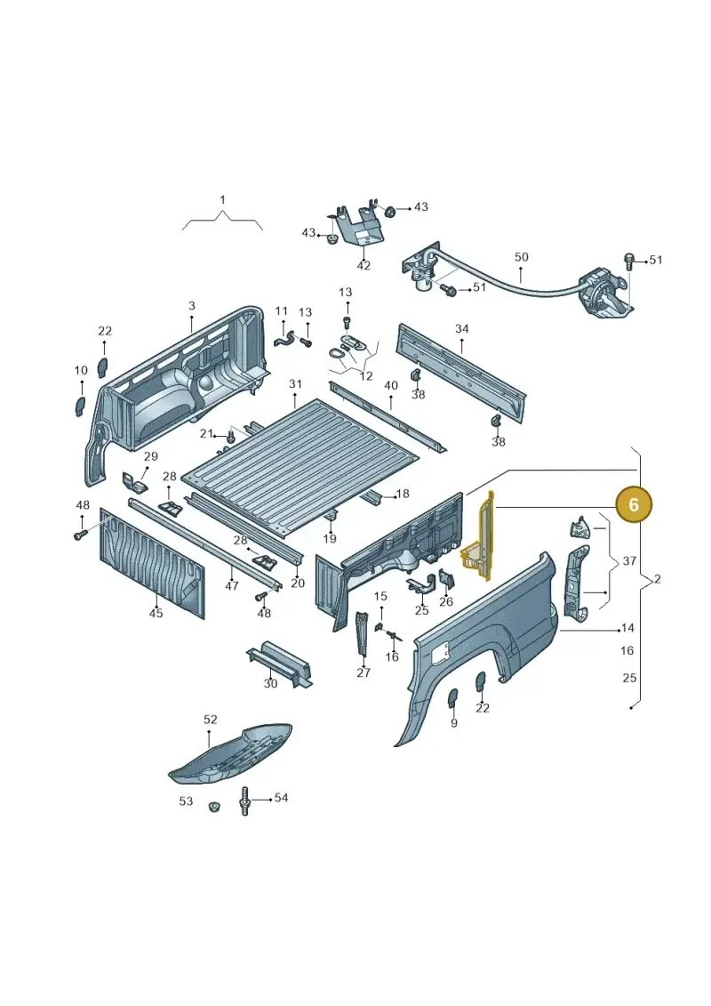 2H5809290A — Volkswagen Amarok twin cab (2012-2016) diagram 683801000, position 6