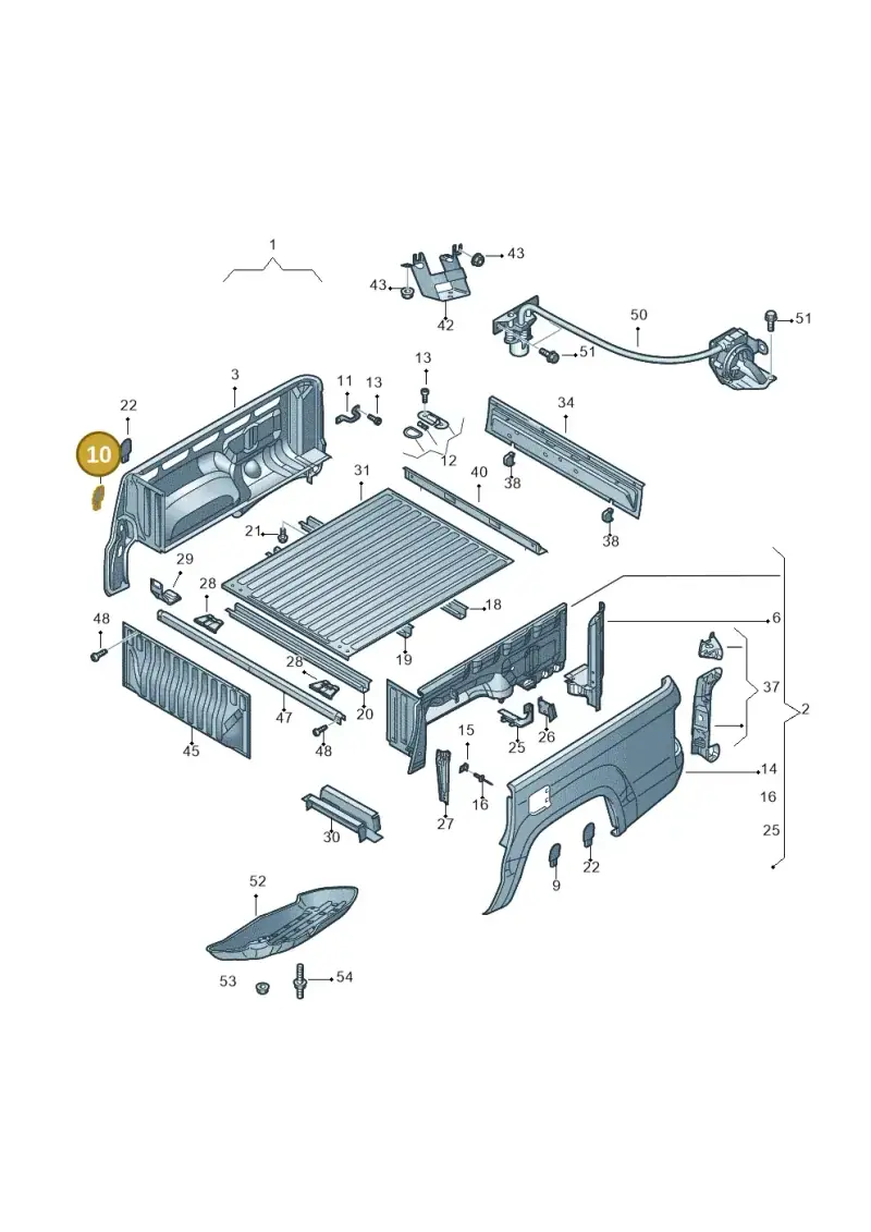 2H5809420 — Volkswagen Amarok twin cab (2012-2016) diagram 683801000, position 10