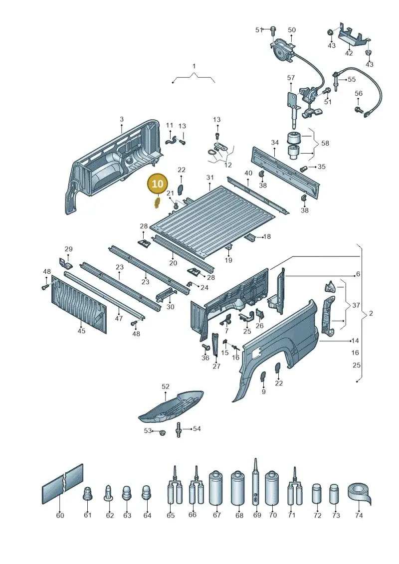 2H5809420 — Volkswagen Amarok twin cab (2022-) diagram 894801000, position 10