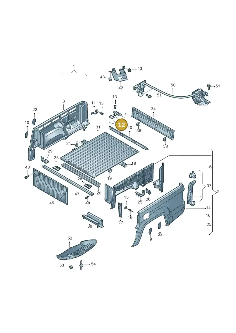 2H5809589A — Volkswagen Amarok twin cab (2012-2016) diagram 683801000, position 12